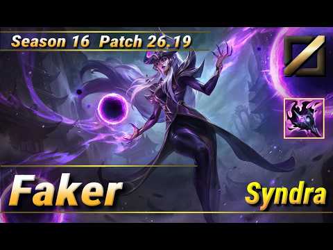 【KRサーバー/C1】T1 Faker シンドラ(Syndra) VS ヤスオ(Yasuo) MID - Patch26.19 KR Ranked【LoL】