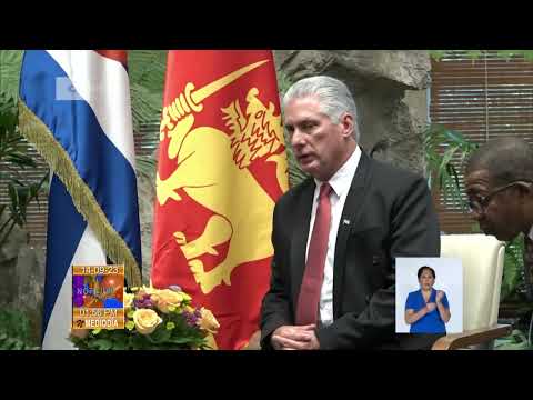 Presidente de Cuba recibe a su homólogo de Sri Lanka