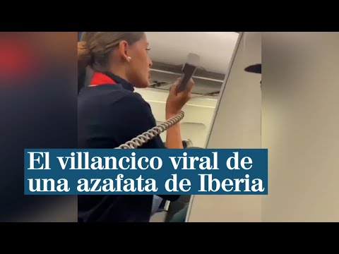 Una azafata de Iberia canta un villancico en pleno vuelo y se hace viral