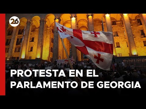 Protesta en el Parlamento de Georgia