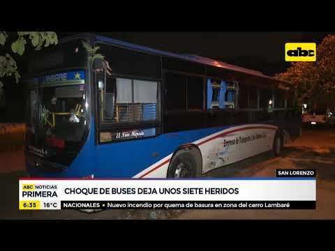 Choque de buses en San Lorenzo deja unos 7 heridos