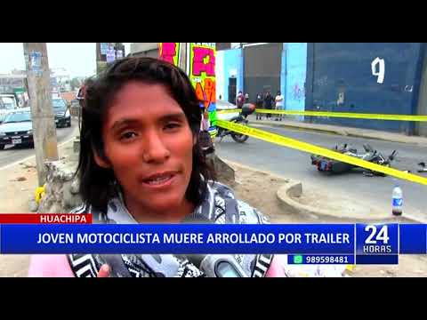 Huachipa: joven motociclista muere atropellado por tráiler