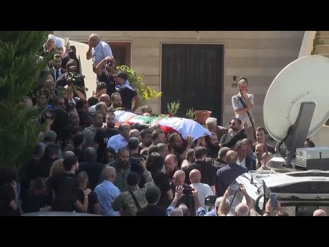 Mourners join funeral for Reuters journalist Issam Abdallah killed in Israeli shelling in Lebanon