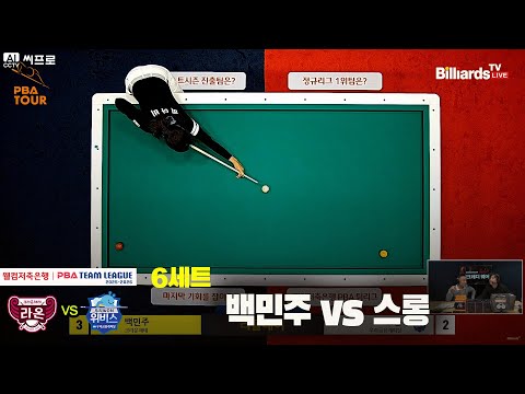 6세트 크라운해태(#백민주)vs우리금융캐피탈(#스롱)[웰컴저축은행 #PBA팀리그 5R]