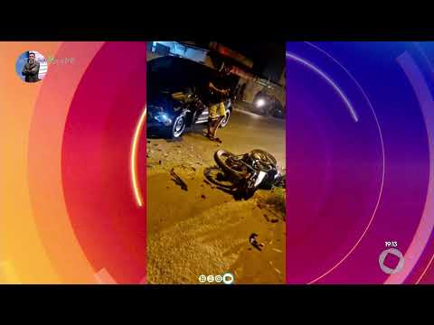 Moto se choca com carro em Mangabeira VIII e deixa um ferido - Tá na Hora