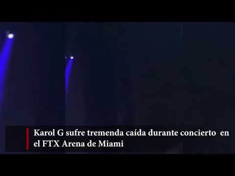Karol G sufre temenda caída durante concierto en el FTX Arena en Miami