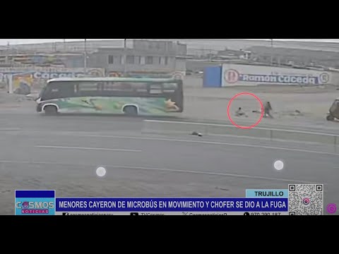 Trujillo: menores cayeron de microbús en movimiento y chofer se dio a la fuga