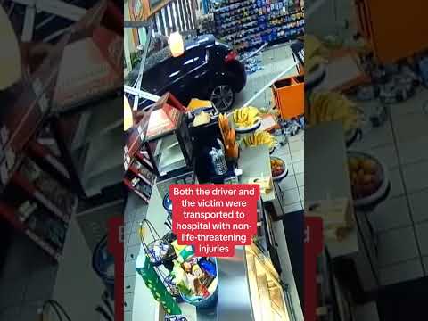 A driver in Florida has been charged after crashing into a petrol station and striking a pedestrian.