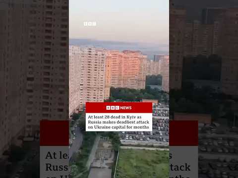 Russia launches huge overnight missile and drone attack on Kyiv. #Ukraine #Kyiv #Russia  #BBCNews