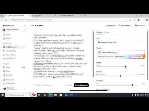 How to Generate Voiceover using your Cloned voice | AI Filmmaking |