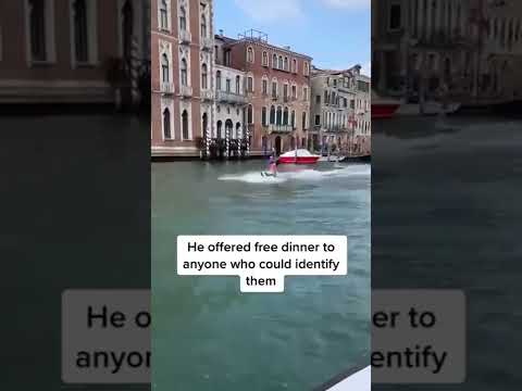 Two apparent tourists in #Venice, #Italy, were fined after surfing on the city’s Grand Canal