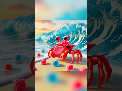 The cat 🐈 laughed out loud after watching 👀 the crab eat sand #crabeatingfox #jelly #ice #cat