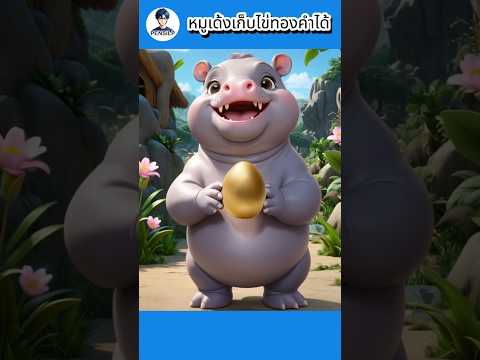 หมูเด้งเก็บไข่ทองคำได้การ์ตูน