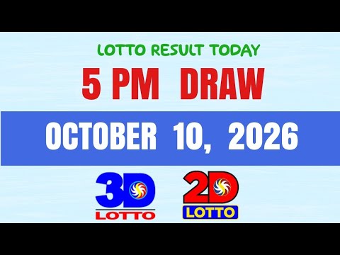 Lotto Results Today 5pm Draw October 10, 2026 PCSO Swertres Ez2