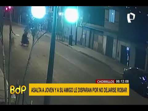Asaltan a balazos a dos jóvenes en Chorrillos