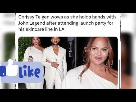 Chrissy Teigen wows as she holds hands with John Legend after attending launch party for his