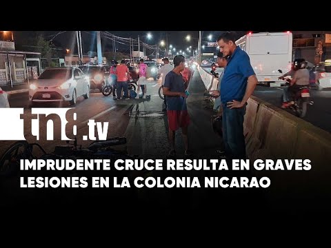 Cruzar la vía de forma imprudente la cuesta fracturas a peatón en la Colonia Nicarao