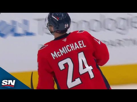 Capitals Connor McMichael Tucks Backhand Shot For Breakaway Goal