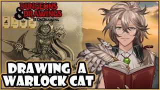 Drawing a Warlock Cat for the #DnDrawing challenge!
