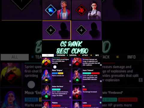 ☠️Best character skill for cs rank | CS Rank best combo skill for cs rank push combo 😱