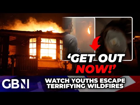 'Get out, NOW!' | WATCH: Young lads FLEE 'Armageddon' wildfires as California ENGULFED in flames