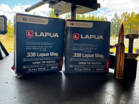 338 Lapua Factory Ammo 10 round Group Testing.