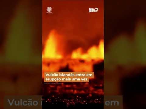 Vulcão islandês entra em erupção mais uma vez #shorts