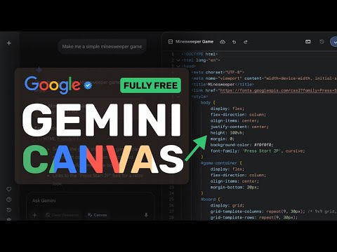 Google's Gemini Fully Free CANVAS : This NEW AI Coder by Google is AWESOME!