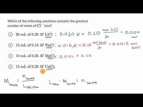 Calculating moles based on molarity and volume