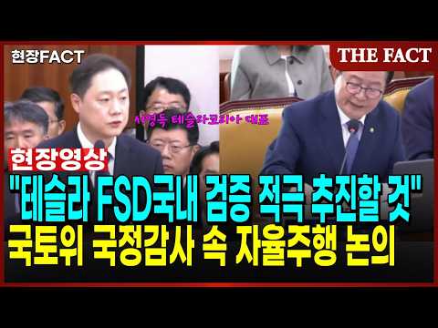 "테슬라 FSD국내 검증 적극 추진할 것" 국토위 국정감사 속 자율주행 논의