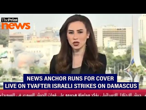 News anchor runs for cover live on TV after Israel strikes Damascus