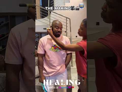 Watch what Lateef Adedimeji did to his wife, Bimpe Oyebade on the movie set of Healing #shorts