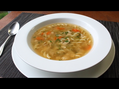 One-Step Chicken Soup - Dump and Simmer Chicken Noodle Soup for Lazy Sick People