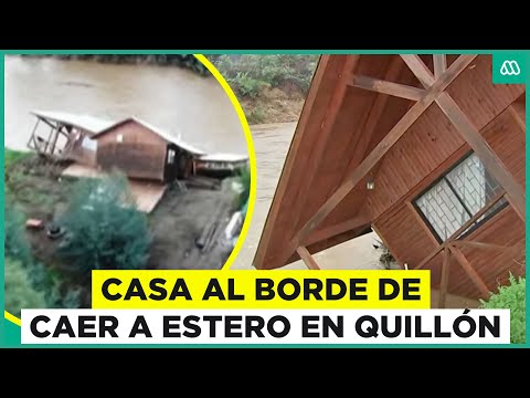 Casa a punto de caer a estero en Quillón: Terrenos ceden tras intensas lluvias