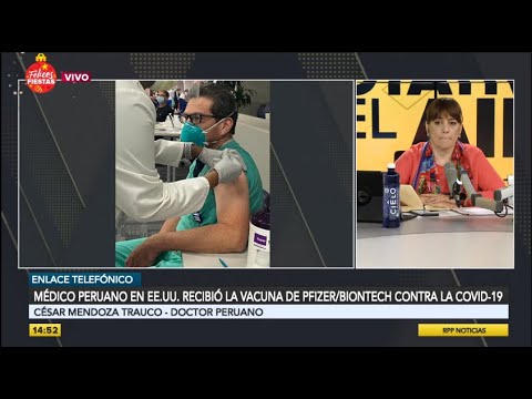 César Mendoza Trauco es el primer peruano en EE.UU. en recibir la vacuna de Pfizer y BioNTech