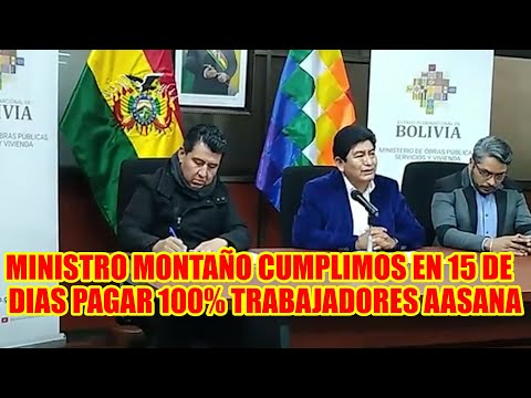 MINISTRO DE OBRAS PÚBLICAS MENCIONÓ QUE SE PAGO EL 100% DE LOS TRABAJADORES DE AASANA..