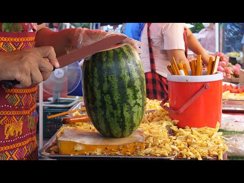 태국 과일 자르기 달인 / Amazing Fruit Cutting Skills - Thai Street Food