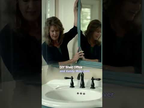 DIY Shed Office and Vanity Makeover