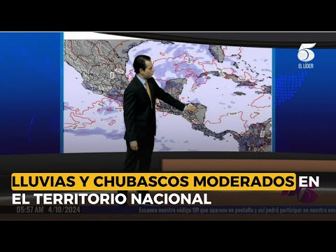 Lluvias y chubascos moderados en el territorio nacional