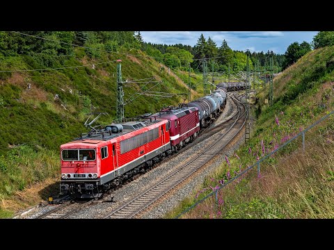 EBS BR 155 + BR 143, TXL Werbelok, Umleiter-Güterzüge, Flex BR 151, MEG uvm. auf der Frankenwaldbahn