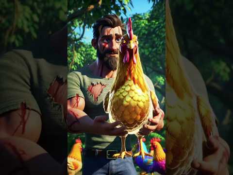 A greedy poor farmer found a hen that laid golden eggs. #story #egg #hen