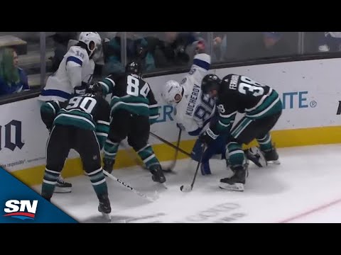 Lightnings Nikita Kucherov Sets Up Brayden Point With Crafty Pass From His Knees