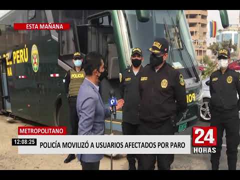 Metropolitano: Policía moviliza a los usuarios afectados por paro