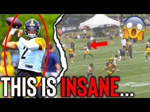 Justin Fields Was THROWING BOMBS At The Pittsburgh Steelers Training Camp...