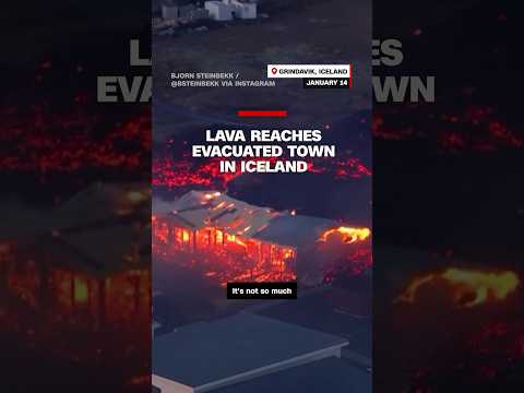Lava reaches evacuated town in Iceland