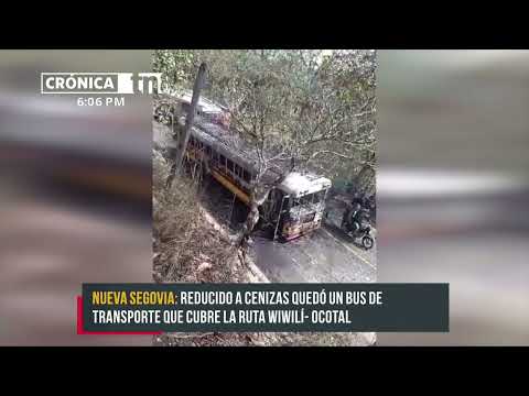 ¡El susto de sus vidas! Bus envuelto en llamas en Nueva Segovia - Nicaragua