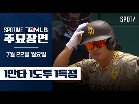 [MLB] '2경기 연속 안타' 김하성 주요장면 (07.22) #spotv