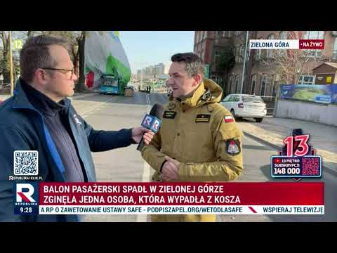 PILNE! Balon pasażerski spadł w Zielonej Górze! JEDNA OSOBA ZGINĘŁA!