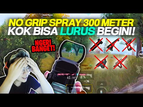SPRAY 300 METER NO GRIP ?! TAPI KOK BISA LURUS BEGINI !!! - PUBG MOBILE INDONESIA