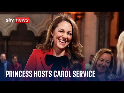 Princess Kate arrives for annual Christmas carol service at Westminster Abbey
